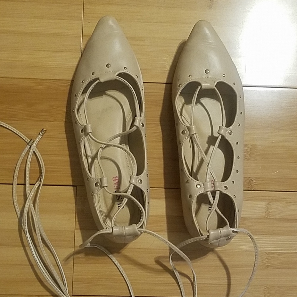 Just Fab Ankle Tie Flats